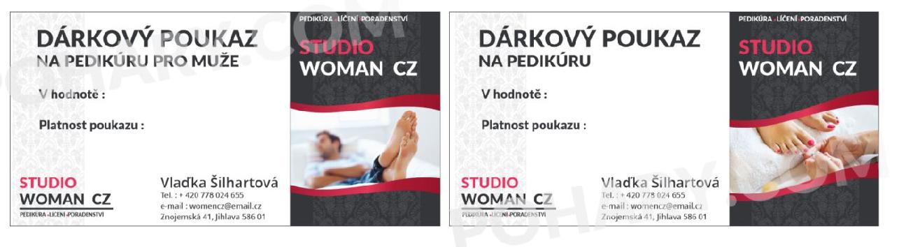 Možnost zakoupení poukazů na pedikúru a líčení.
